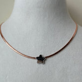 Black Star Charm Rose Gold Mesh Necklace 2 Grams, 18kt Gold